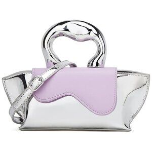 Small Silver Bag Crossbody Bags Satchels Y2K Evening Bags , A Purple
